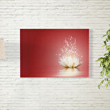 Kırmızı Arkaplanlı Lotus Çiçeği Poster 70X100 CM