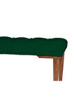 Gazzini Classic Retro Gürgen Ayak Chester Model Kapitoneli Yeşil Puf Bench - Ceviz Ayak