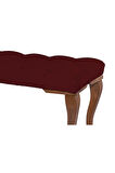 Gazzini Classic Lükens Gürgen Ayak Chester Model Kapitoneli Bordo Puf Bench - Ceviz Ayak