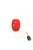 Honda Civic Fd6 Crv Accord Uyumlu 2 Tuşlu Silikon Anahtar Koruma Kılıfı Kırmızı Renk