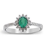 0.43 Ct Pırlanta Zümrüt Yüzük RTY16