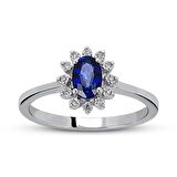 0.52 Ct Pırlanta Safir Yüzük RTY7