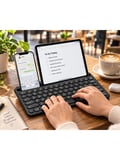 Luve Store Bluetooth Kablosuz Klavye 78 Tuşlu İngilizce Q Şarjlı Tablet Telefon Standlı
