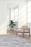 Artemis Halı Runner 05016A Krem Gri Modern Saçaklı Halı
