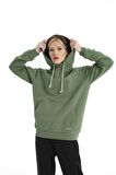 Koyu Yeşil Örme Unisex Basic Sweatshirt