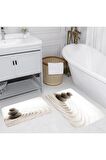 Dijital Baskı Yıkanabilir Kaymaz 2'li Banyo Paspası  RVG5009