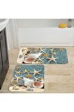 Dijital Baskı Yıkanabilir Kaymaz 2'li Banyo Paspası  RVG5012