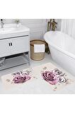 Dijital Baskı Yıkanabilir Kaymaz 2'li Banyo Paspası  RVG5049