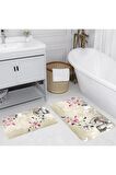 Dijital Baskı Yıkanabilir Kaymaz 2'li Banyo Paspası  RVG5067