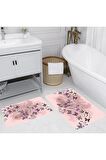 Dijital Baskı Yıkanabilir Kaymaz 2'li Banyo Paspası  RVG5077