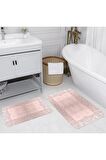 Dijital Baskı Yıkanabilir Kaymaz 2'li Banyo Paspası  RVG5104
