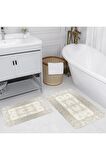 Dijital Baskı Yıkanabilir Kaymaz 2'li Banyo Paspası  RVG5105
