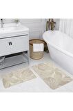 Dijital Baskı Yıkanabilir Kaymaz 2'li Banyo Paspası  RVG5136