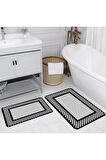 Dijital Baskı Yıkanabilir Kaymaz 2'li Banyo Paspası  RVG5147