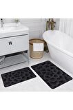 Dijital Baskı Yıkanabilir Kaymaz 2'li Banyo Paspası  RVG5155