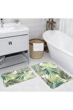 Dijital Baskı Yıkanabilir Kaymaz 2'li Banyo Paspası  RVG5182