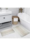 Dijital Baskı Yıkanabilir Kaymaz 2'li Banyo Paspası  RVG5197