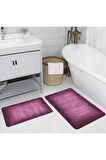 Dijital Baskı Yıkanabilir Kaymaz 2'li Banyo Paspası  RVG5199