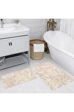 Dijital Baskı Yıkanabilir Kaymaz 2'li Banyo Paspası  RVG5208