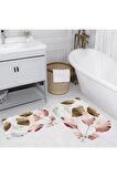 Dijital Baskı Yıkanabilir Kaymaz 2'li Banyo Paspası  RVG5212