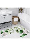 Dijital Baskı Yıkanabilir Kaymaz 2'li Banyo Paspası  RVG5213.