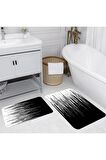 Dijital Baskı Yıkanabilir Kaymaz 2'li Banyo Paspası  RVG5216