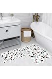 Dijital Baskı Yıkanabilir Kaymaz 2'li Banyo Paspası  RVG5224
