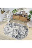 Dijital Baskı Yıkanabilir Kaymaz Taban Oval Halı RVG7210-SD1123