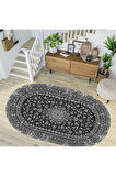 Dijital Baskı Yıkanabilir Kaymaz Taban Oval Halı RVG7251-HT125