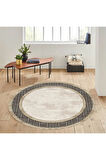 Dijital Baskı Yıkanabilir Kaymaz Taban Yuvarlak Halı RVG7287-SD751