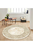 Dijital Baskı Yıkanabilir Kaymaz Taban Yuvarlak Halı RVG7288-SD753