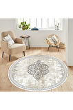 Dijital Baskı Yıkanabilir Kaymaz Taban Yuvarlak Halı RVG7295-SD1126