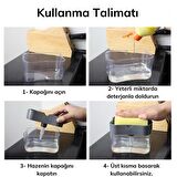River World İkisi Bir Arada  Basmalı Pratik Sıvı Sabunluk Pompası ve Bulaşık Yıkama Süngeri Haznesi
