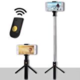 River World Sabitlenebilir Cep Telefon Tutucu  Ayarlanabilir Taşınabilir 3 Ayaklı Tripod Selfie Çubuğu