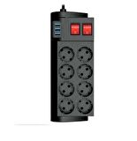 River World 2 Metre Termal Akım Korumalı 16 A 4000 W 8'li Priz ve 3 USB 'si Bulunan Isıya Dayanıklı Uzatma Kablosu