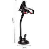 River World Oto Telefon Tutucu Universal 360 Derece Dönen Vakumlu Cama Sabitlenebilir