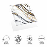 River World 4'lü Paket 30 cm x 30 cm Ebatında Beyaz İnci Model Yapışkanlı PVC Yer Karosu  