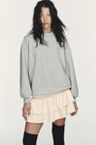 ALLBUCKS ZARA Konstrast Fırfırlı Sweatshirt Kısa Elbise ABZRA00163