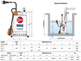 Pedrollo RXm 2 Flatörlü Full Paslanmaz Drenaj Dalgıç Pompa Monofaze(220 Volt) 10 mss 13.2 m³/h