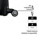 Oasis Kumaş Yüzeyli Valiz, Gri - Orta Boy&Büyük Boy