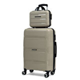 Lucas Polipropilen Kırılmaz Valiz Seti, Orta Boy&Makyaj