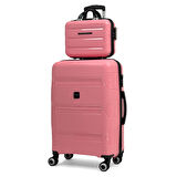 Lucas Polipropilen Kırılmaz Valiz Seti, Orta Boy&Makyaj