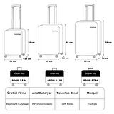 Lucas Polipropilen Kırılmaz Valiz Seti, Orta Boy&Makyaj