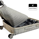 Karbon PP Horizon Serisi Kırılmaz Valiz, Pudra - Orta Boy&Büyük Boy