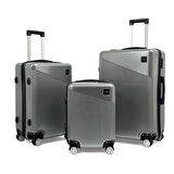 Venüs Aurora PC Valiz, Gümüş - 3'lü Set