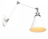 Rsylight Retro Rustik Metal Dekoratif Oturma Odası - Yatak Odası Duvar Mafsallı Beyaz Aplik 41 cm 