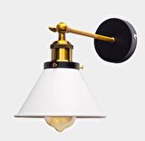 Rsylight Retro Rustik Metal Dekoratif Oturma Odası - Yatak Odası Duvar Mafsallı Beyaz Aplik 