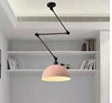 Rsylight Retro Metal Dekoratif Rustik Akrobatik Pembe Tekli Sarkıt Avize Çap 30 cm
