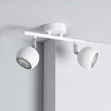 Rsylight Retro Metal Beyaz 2 Li 180 Derece Hareketli Led Spot Avize Günışığı Ampullü
