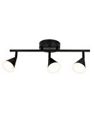 Rsylight Retro Metal Siyah 3 Lü 180 Derece Hareketli Led Spot Avize Beyaz Ampullü